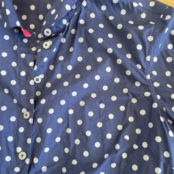 Boden Blue Polka Dot Button Down Shirt - Picture 4 of 5